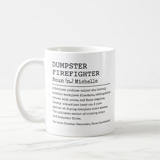 Rolig, Arbetsdefinition Anpassad Sopträddare Kaffemugg (Vänster)