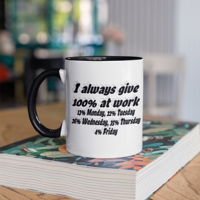 Rolig Arbetsinsats Svart Typografi  Kaffemugg (Skapare uppladdad)