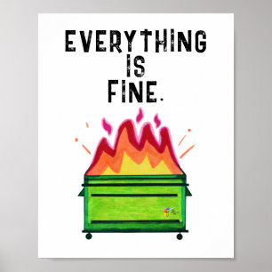 Rolig Arbetsplatsaffisch Sopträffa Allt är Bra Poster
