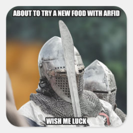 Rolig ARFID Riddare Meme Fyrkantigt Klistermärke