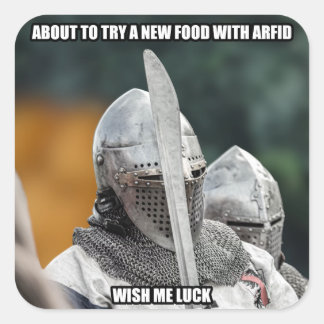 Rolig ARFID Riddare Meme Fyrkantigt Klistermärke