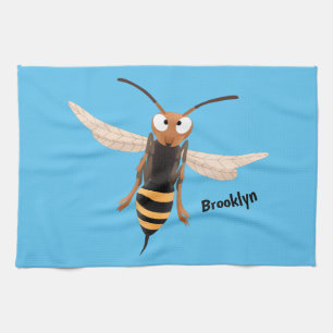Rolig arg geting illustration i tecknad stil kökshandduk