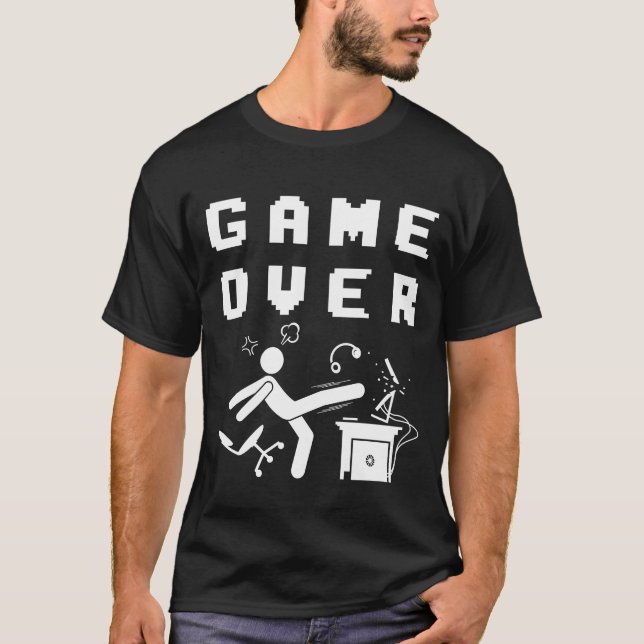 Rolig arg spelare meme-design för pojkar videospel t shirt (Framsida)