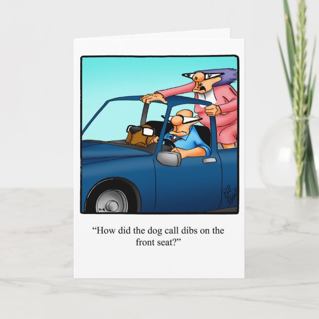 Rolig årsdags-humorkort för dem kort (Framsida)