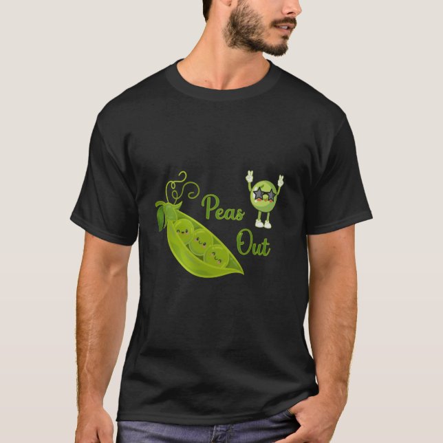 Rolig ärtskorta – Söt grönsaks grafisk t-shirt (Framsida)