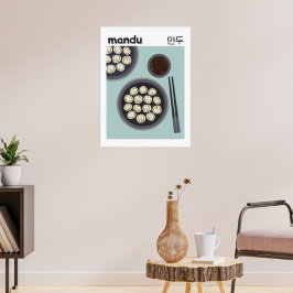 Rolig asiatisk mat nytt år koreansk dumpling poster