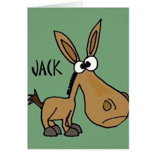 Rolig åsna som namnges jack hälsningskort