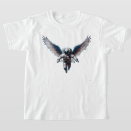 Rolig astronaut med änglaveingar i rymden t shirt