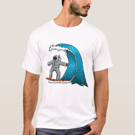 Rolig astronaut som surfar t shirt