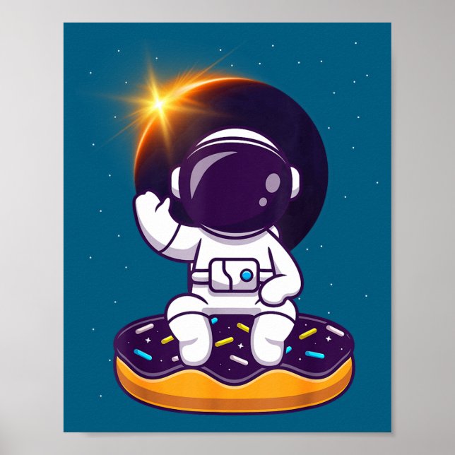 Rolig astronaut total solförmörkelse-munk poster (Framsidan)