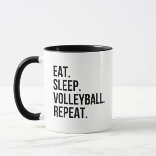 Rolig Ät Sova Volleyboll Upprepa Mugg