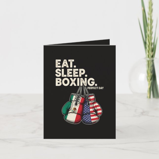 Rolig Äta Sova Upprepa Boxning Helgkort (Framsida)