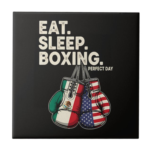 Rolig Äta Sova Upprepa Boxning Kakelplatta (Framsidan)