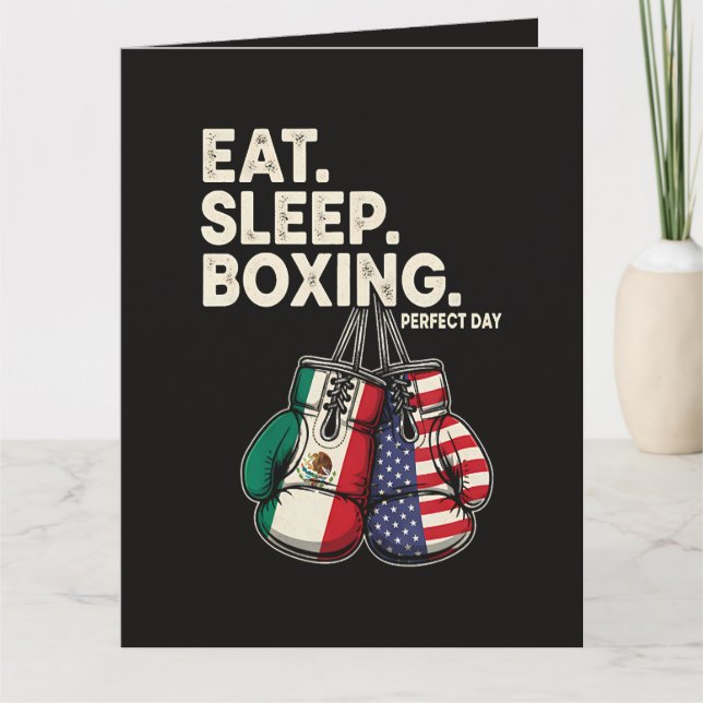 Rolig Äta Sova Upprepa Boxning Kort (Framsida)