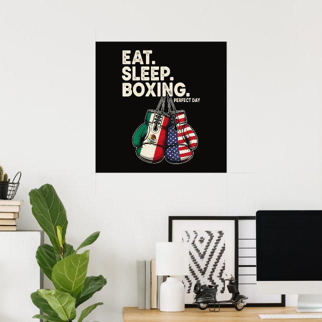 Rolig Äta Sova Upprepa Boxning Poster (Hemmakontoret)