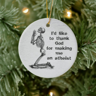 Rolig Ateist Skelett Bönfallande Keramik Ornament