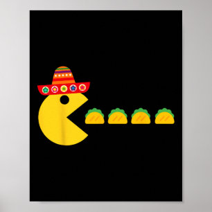 Rolig Äter Tacos Fiesta Cinco De Mayo Mexikansk Mi Poster