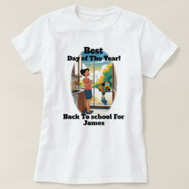 Rolig åter till skolan anpassat namn mamma kaffe t shirt