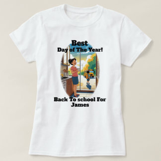 Rolig åter till skolan anpassat namn mamma kaffe t shirt