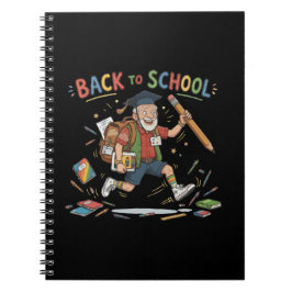 Rolig åter till skolan seniorelev anteckningsbok
