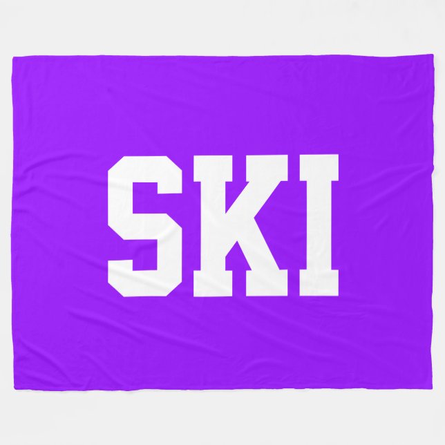 Rolig atletisk fet vit SKI-text på ljust lila Fleecefilt (Framsidan (Horisontell))