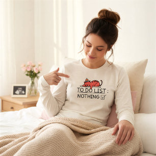 Rolig "Att Göra-lista: Inget" Kattmamma Mödra dröm T Shirt