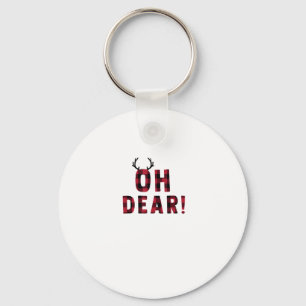 Rolig Attityd Åh Kära Rutig Hjort CreativeKeychain Nyckelring