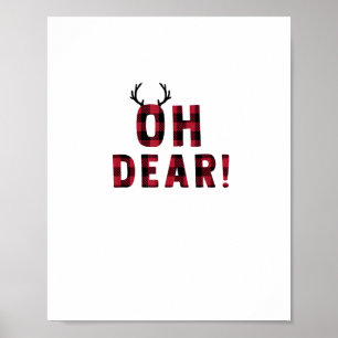 Rolig Attityd Åh Kära Rutig Hjort Kreativ Design Poster
