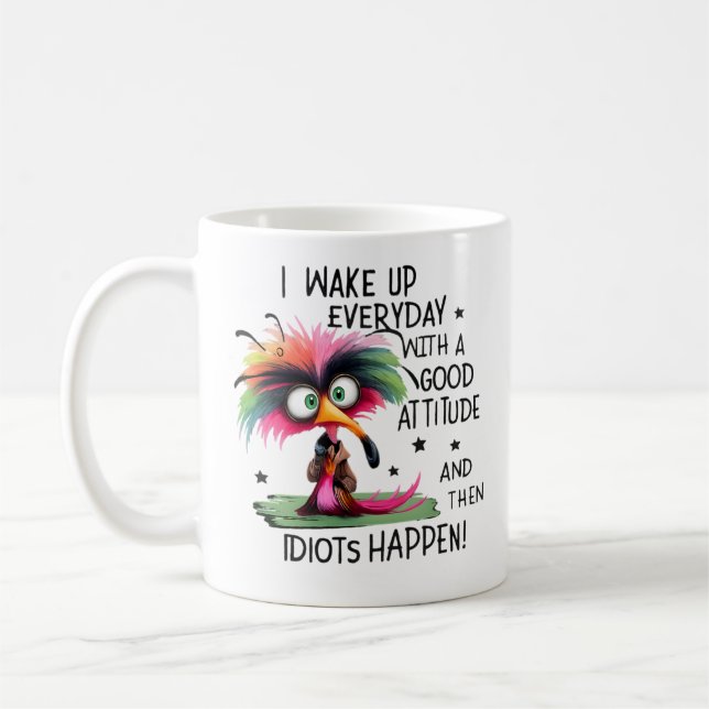 Rolig Attityd Fågel Grafisk T-Shirt Kaffemugg (Vänster)