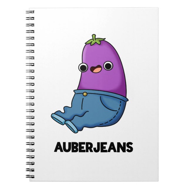 Rolig Auberjeans-aubergine-pun  Anteckningsbok (Framsidan)