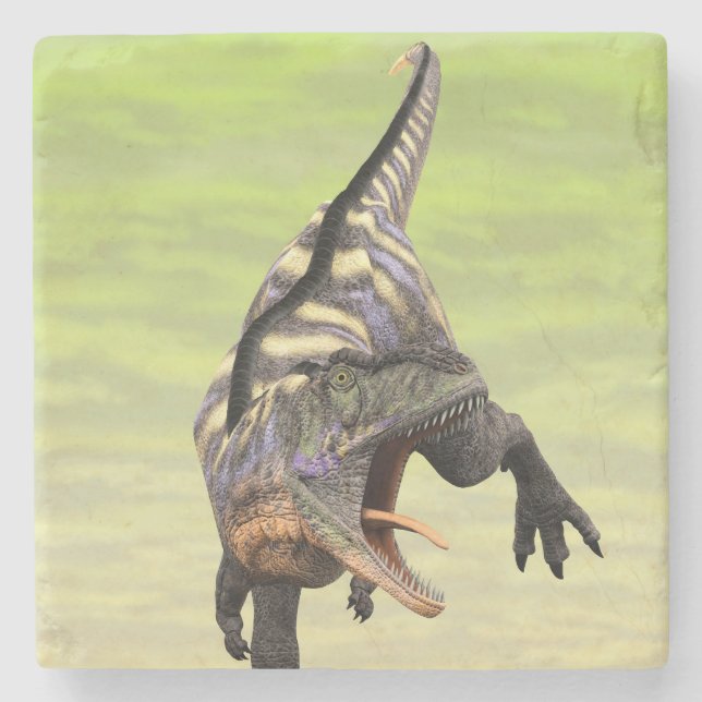 Rolig Aucasaurus rytande förhistorisk Dino Konst Stenunderlägg (Framsidan)