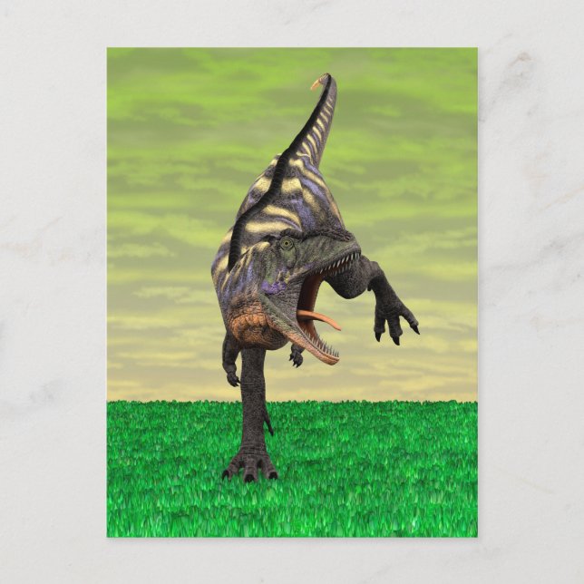 Rolig Aucasaurus rytande förhistorisk Dino Konst Vykort (Framsida)