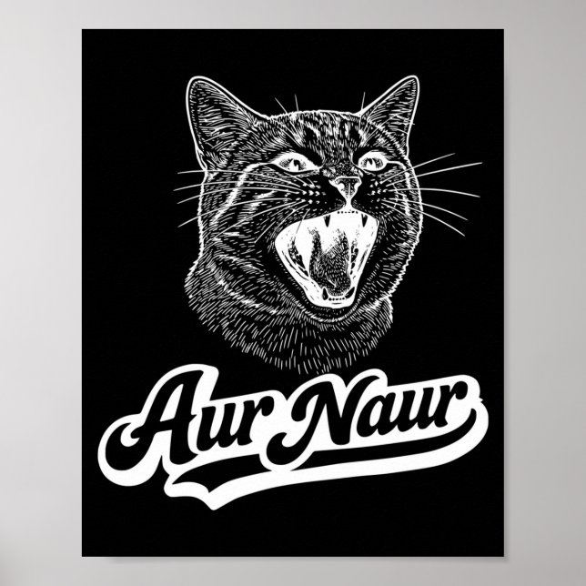 Rolig Aur Naur Katt Sarksastisk Oh Poster (Framsidan)