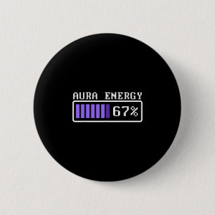 Rolig Aura Energi På 67 Six Seven Genz Meme Slang Knapp
