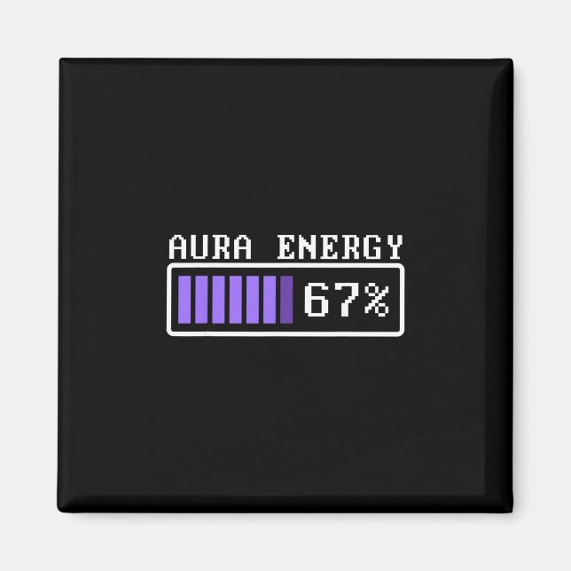 Rolig Aura Energi På 67 Six Seven Genz Meme Slang  Magnet (Framsidan)