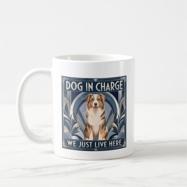 Rolig Aussie Hund Kör Huset Kaffe Kopp - Mugg (Vänster)