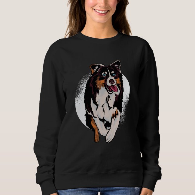 Rolig Aussie-hund med boskapstass T Shirt (Framsida)