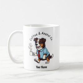 Rolig Australiensisk Herdehund Affärsdräkt Kaffe Kaffemugg