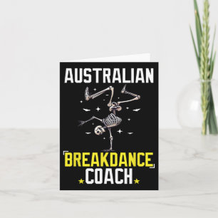 Rolig australisk breakdanscoach skelett Halloween Kort