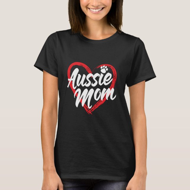 Rolig Australisk Shepherd Mamma Hundägare Aussie V T Shirt (Framsida)