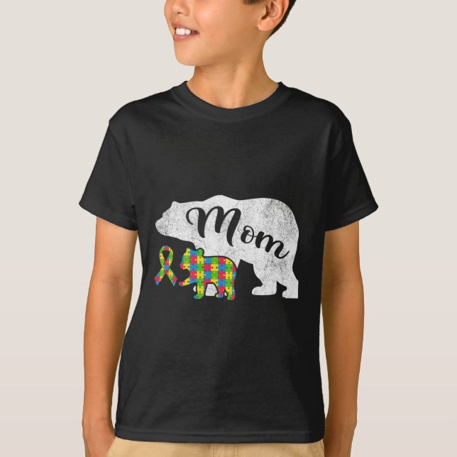 Rolig Autism Björn Mamma  T Shirt (Framsida)