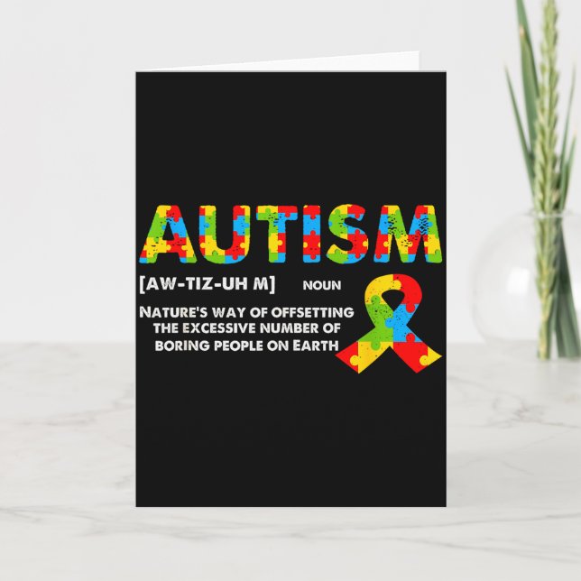 Rolig Autism Definition - Autism Medvetenhet Månad Kort (Framsida)