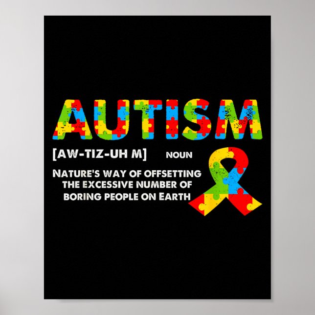 Rolig Autism Definition - Autism Medvetenhet Månad Poster (Framsidan)