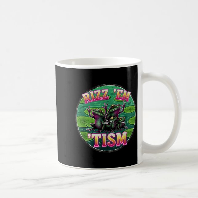 Rolig Autism Rizz Em Med Tism Groda Meme Autis Kaffemugg (Höger)