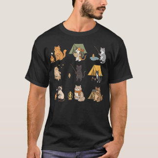 Rolig Äventyrs Camping Katt Utomhus Vandring T Shirt