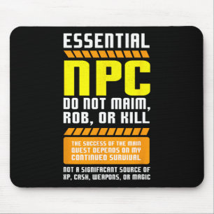 Rolig avgörande Npc-spelare och spelande icke-spel Musmatta
