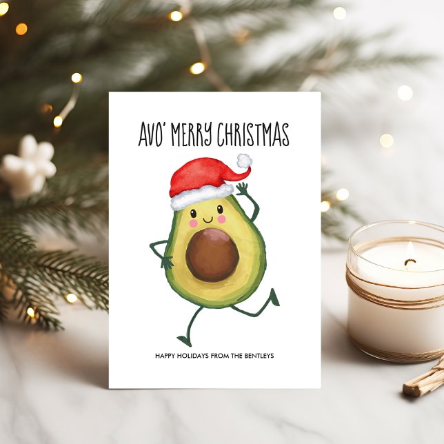 Rolig Avokado Avo God Jul Julkort (Skapare uppladdad)