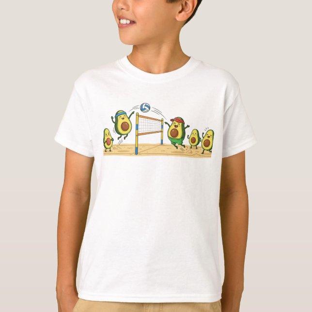 Rolig Avokado Beachvolleyboll Puns T Shirt (Framsida)