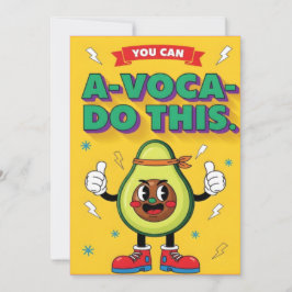 rolig avokado positiv kawaii fruktälskare tack kort