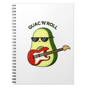 Rolig Avokado Pun Med Guac Och Rullande Anteckningsbok